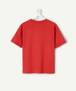 T-shirt garçon rouge imprimé