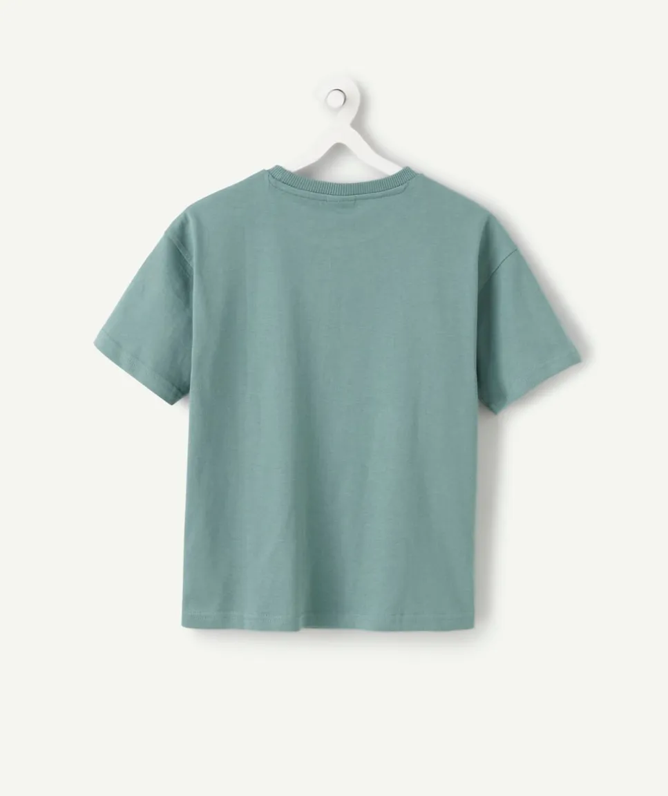 T-shirt garçon vert imprimé