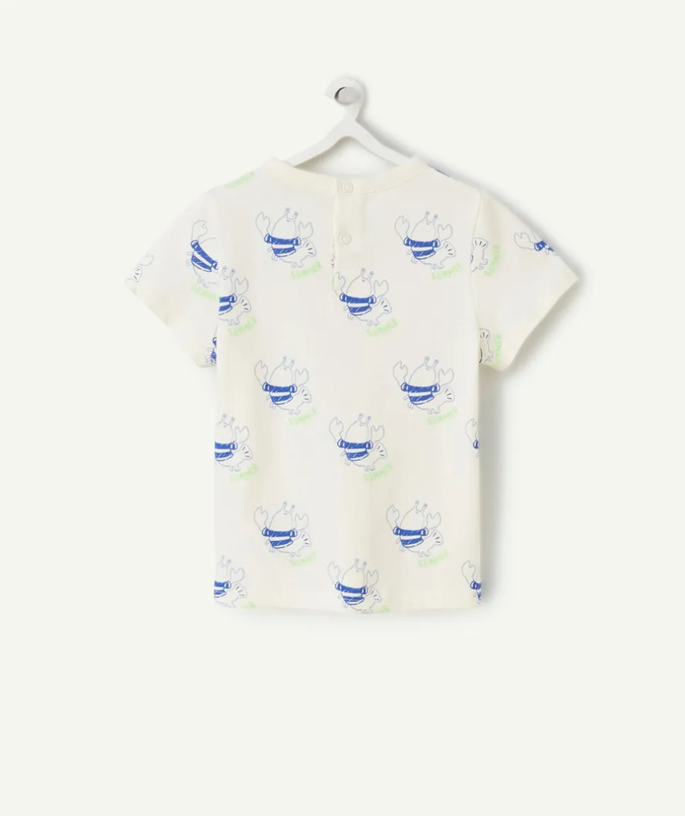 T-shirt manches courtes bébé garçon en coton bio imprimé homard