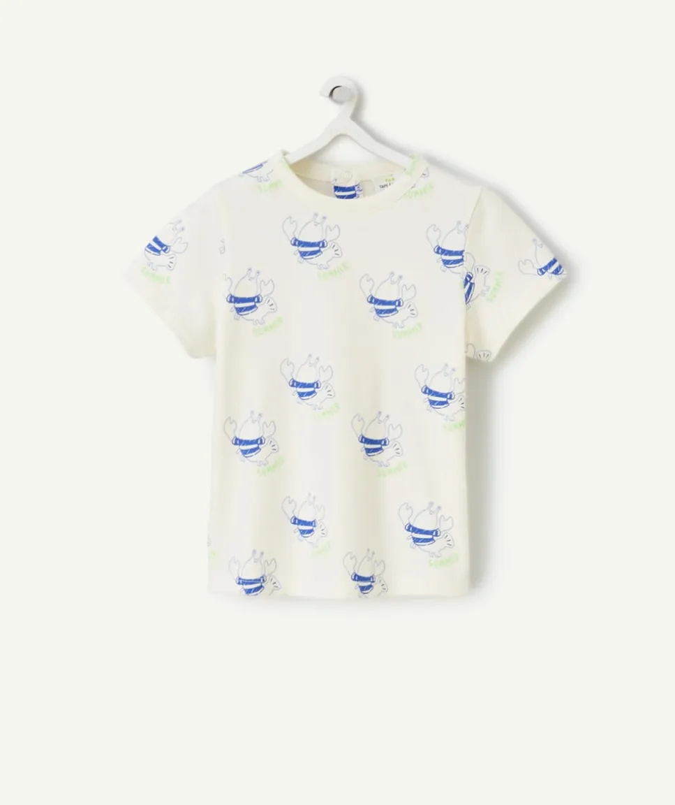 T-shirt manches courtes bébé garçon en coton bio imprimé homard