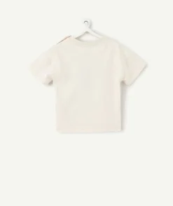 T-shirt manches courtes bébé garçon en coton bio gris avec motif palmier