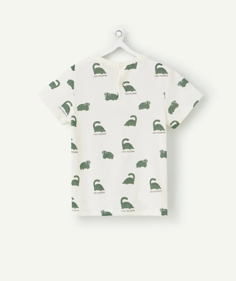 T-shirt manches courtes bébé garçon en coton bio imprimé dinosaures