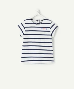 T-shirt manches courtes marinière fille