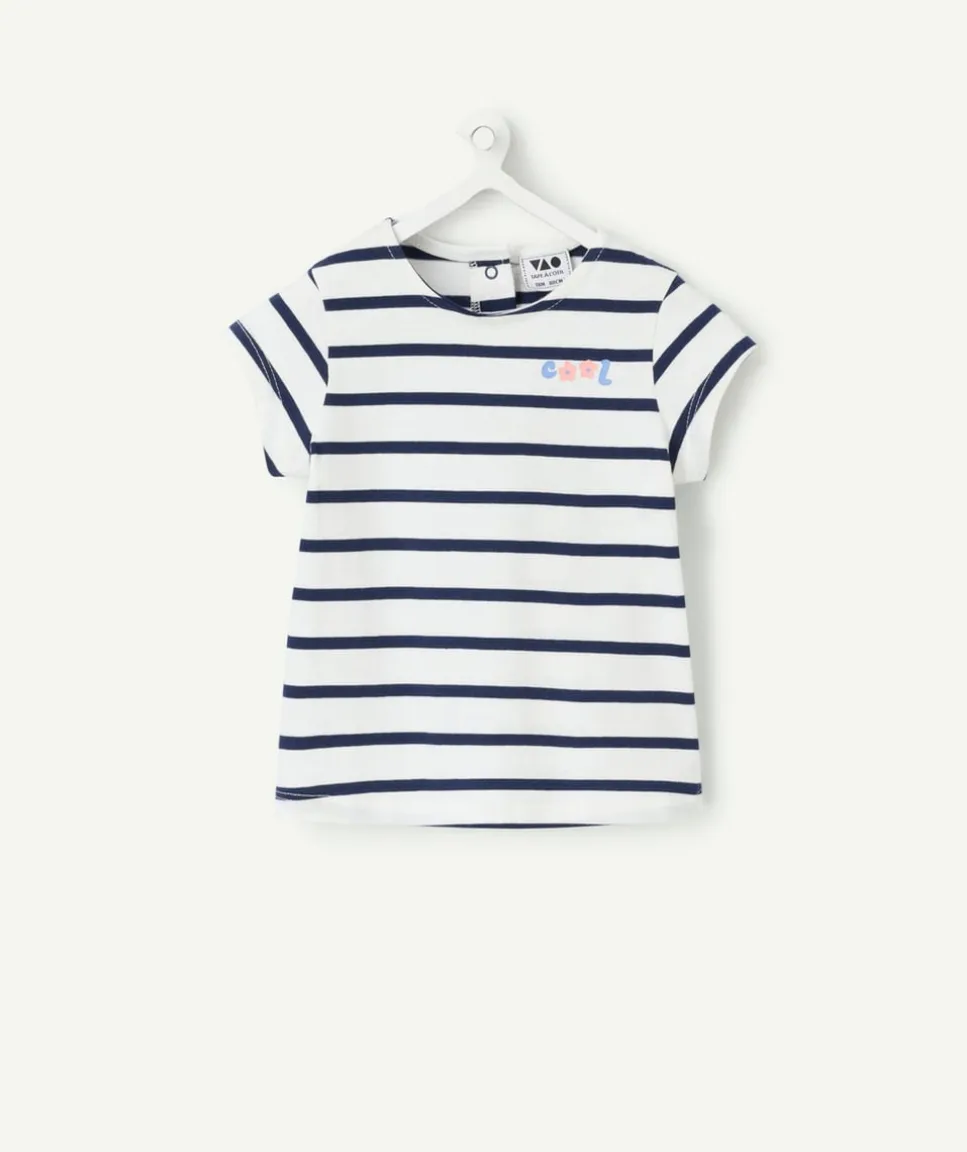 T-shirt manches courtes marinière fille