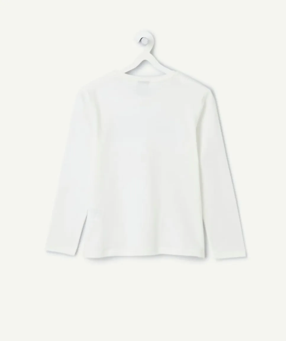 T-shirt manches longues fille blanc imprimé london