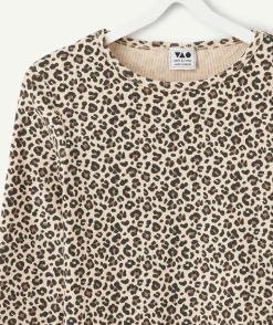 T-shirt manches longues fille imprimé léopard