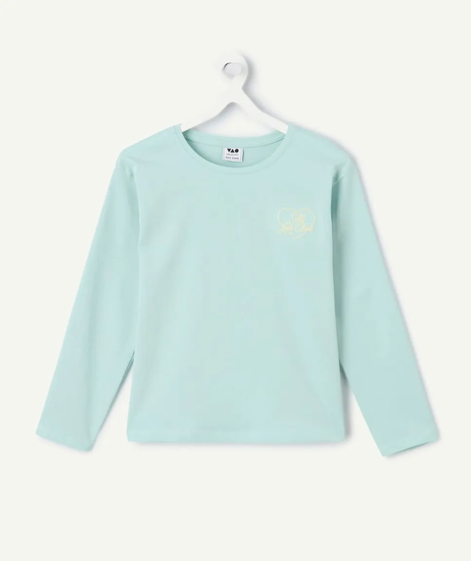 T-shirt manches longues fille mint message cœur