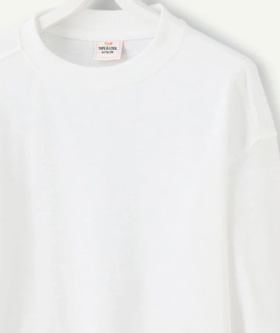 T-shirt manches longues garçon blanc
