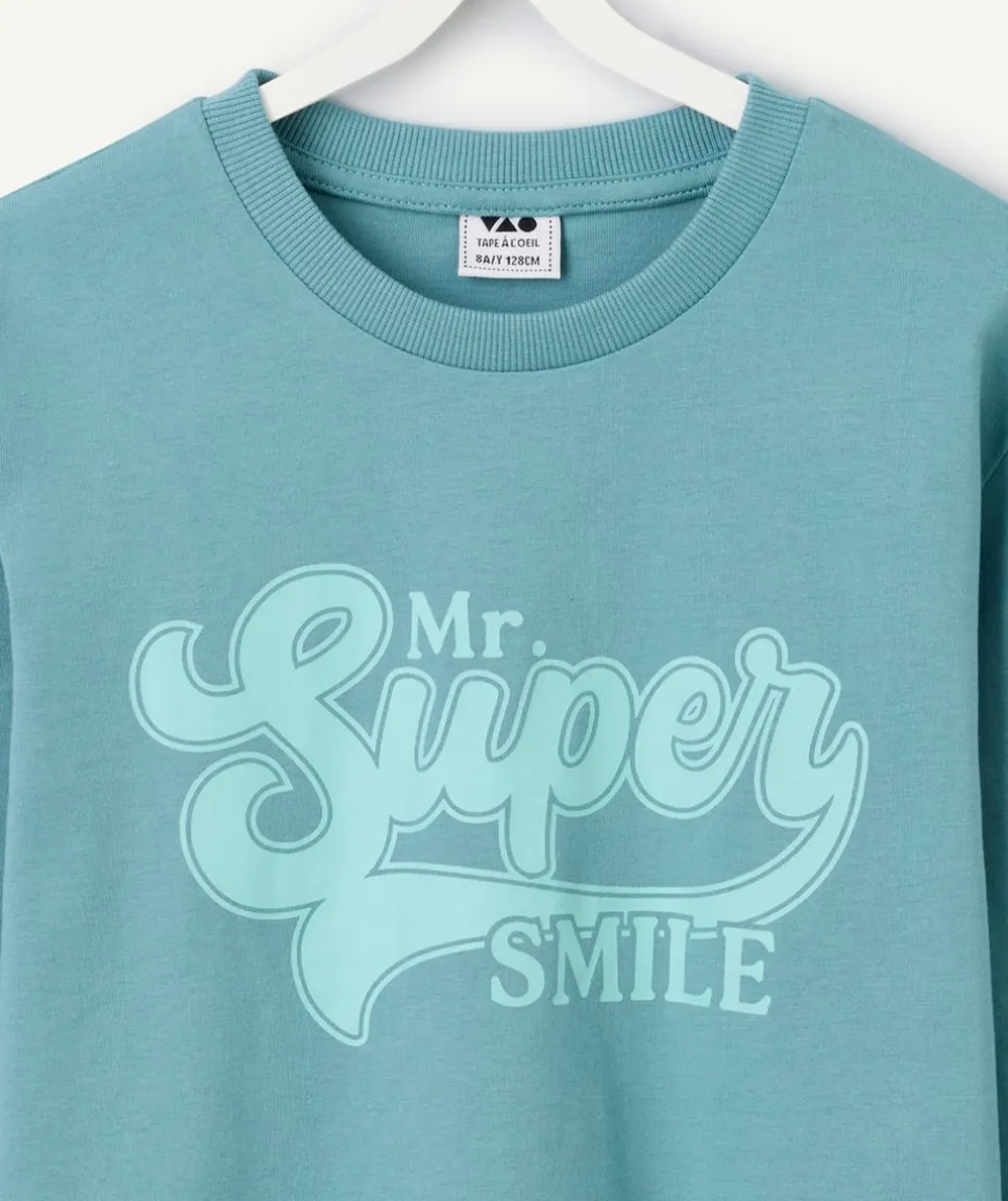 T-shirt manches longues garçon bleu