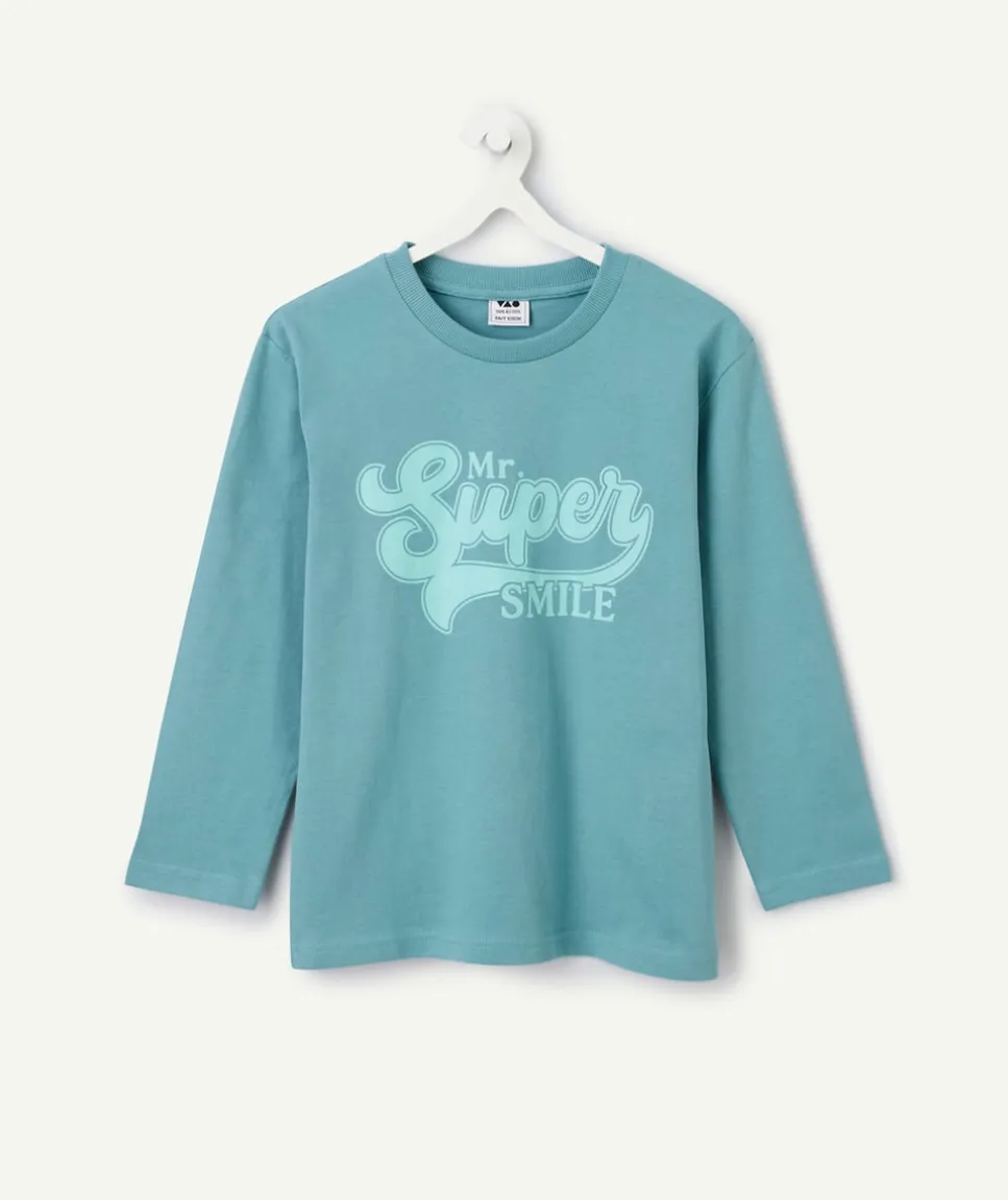 T-shirt manches longues garçon bleu