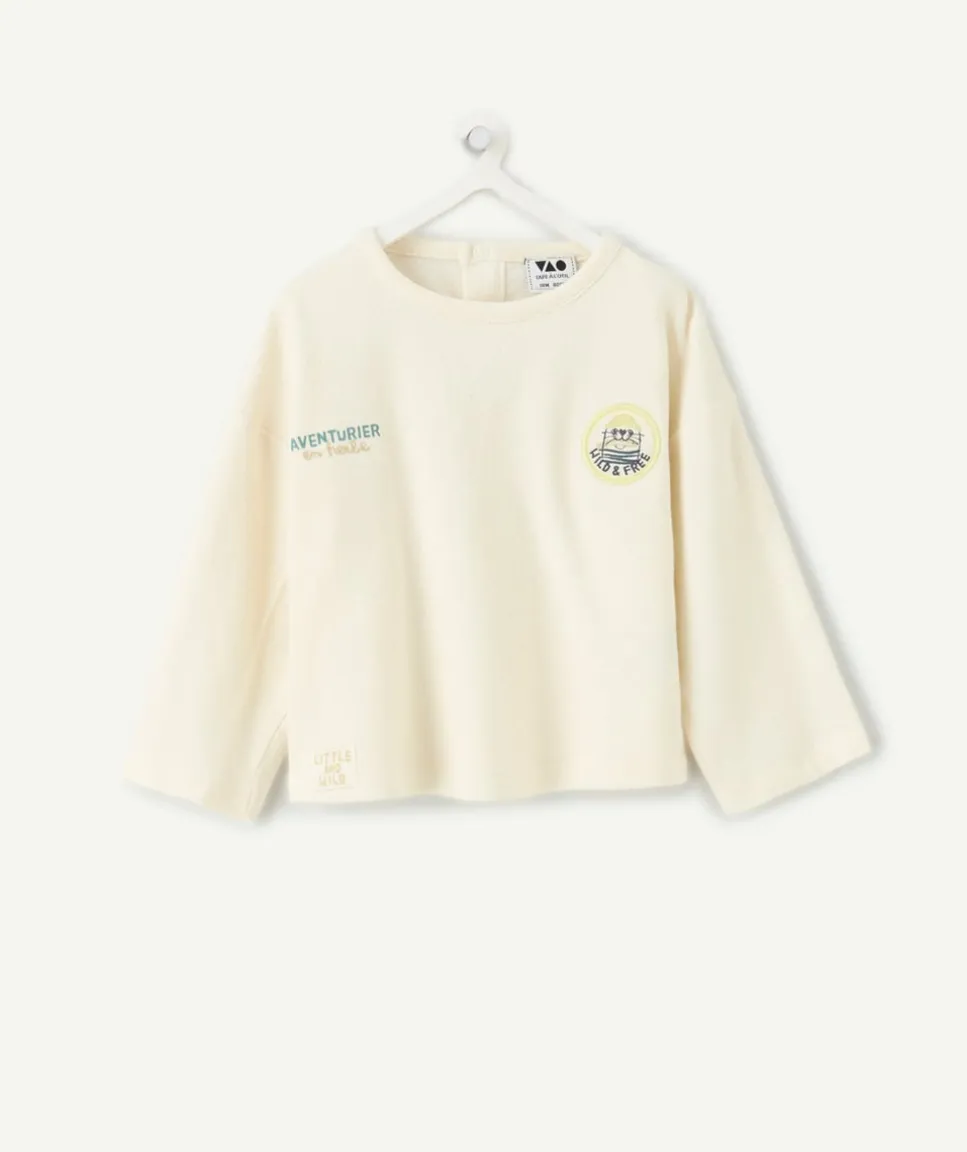 T-shirt oversize bébé garçon écru imprimé