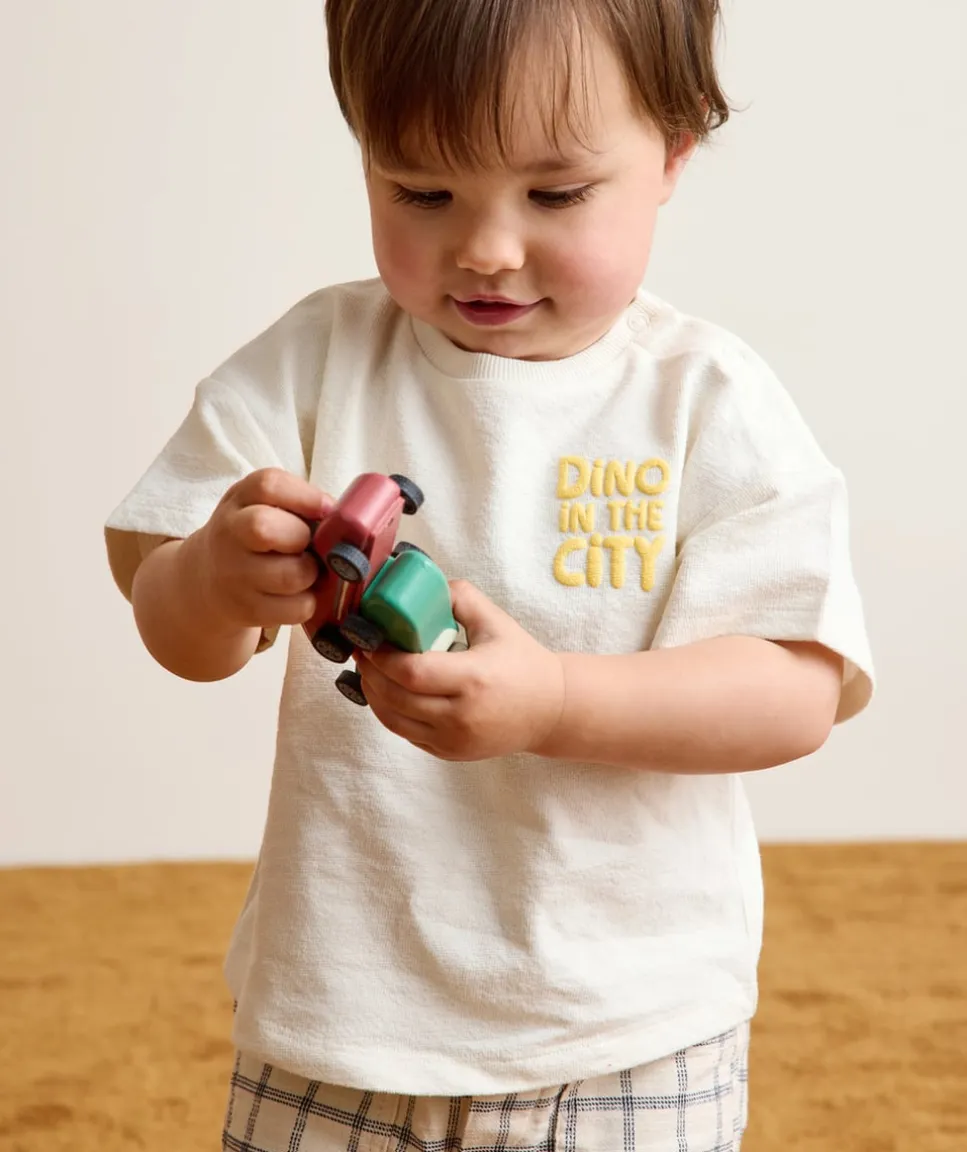T-shirt oversize bébé garçon imprimé dino