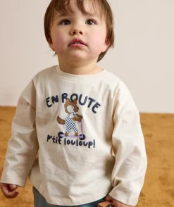 T-shirt oversize bébé garçon imprimé loup