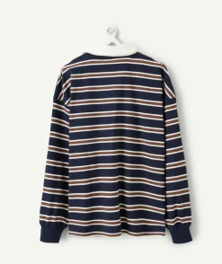 T-shirt polo garçon oversize rayé