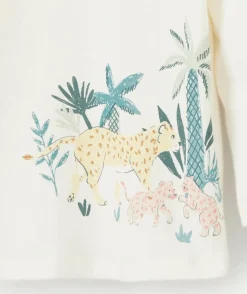 T-shirt évolutif à manches longues bébé fille en fibres recyclées