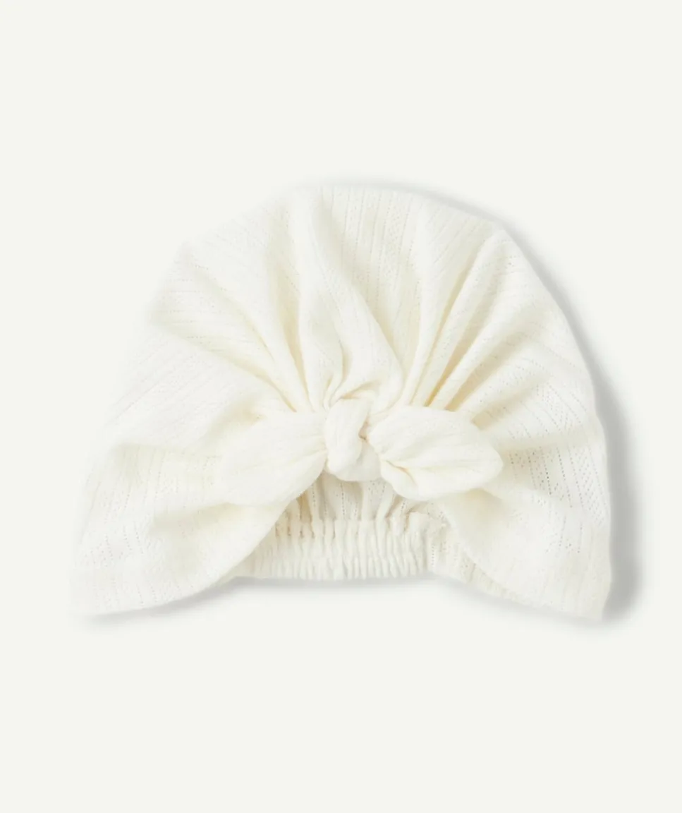 Turban bébé fille coton blanc