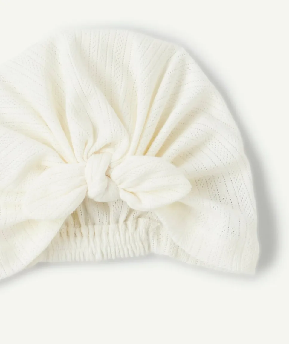 Turban bébé fille coton blanc