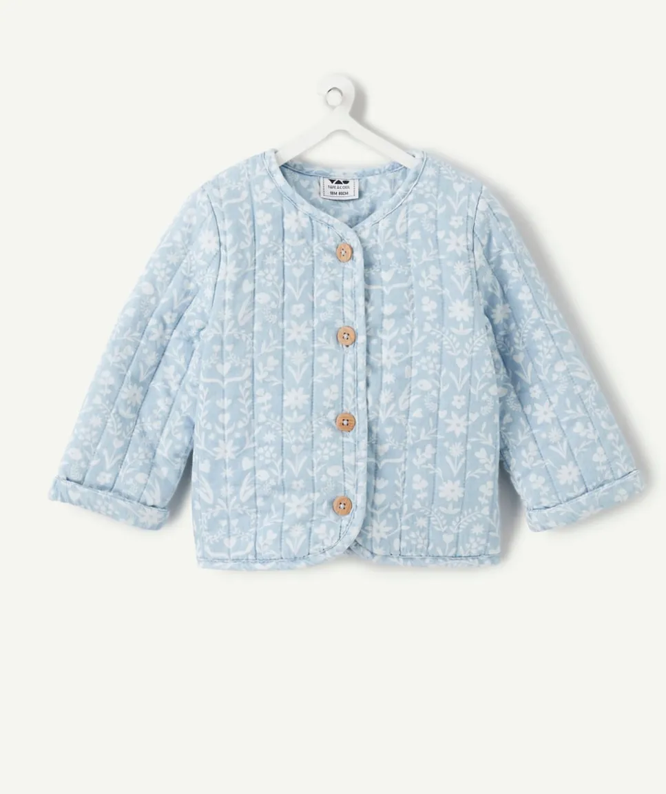 Veste bébé fille coton imprimé bleu