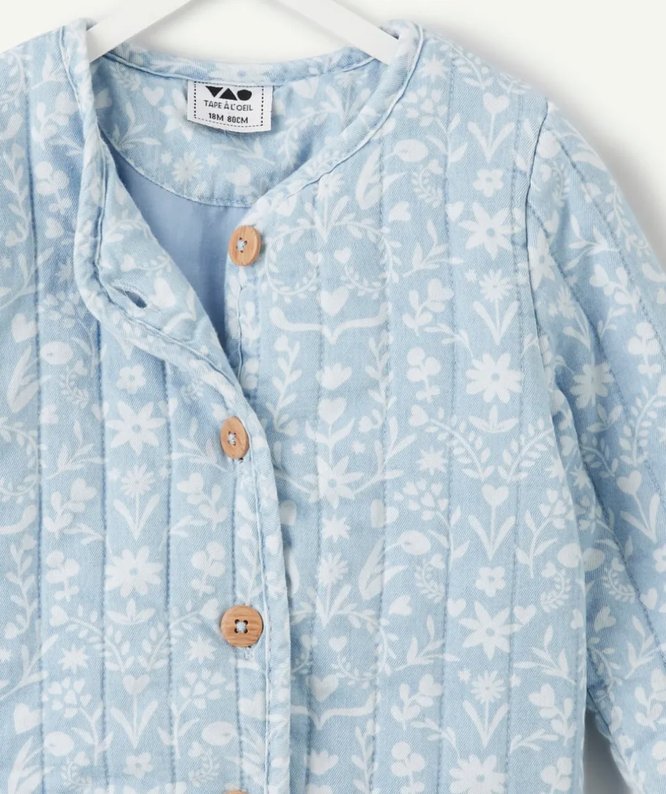 Veste bébé fille coton imprimé bleu