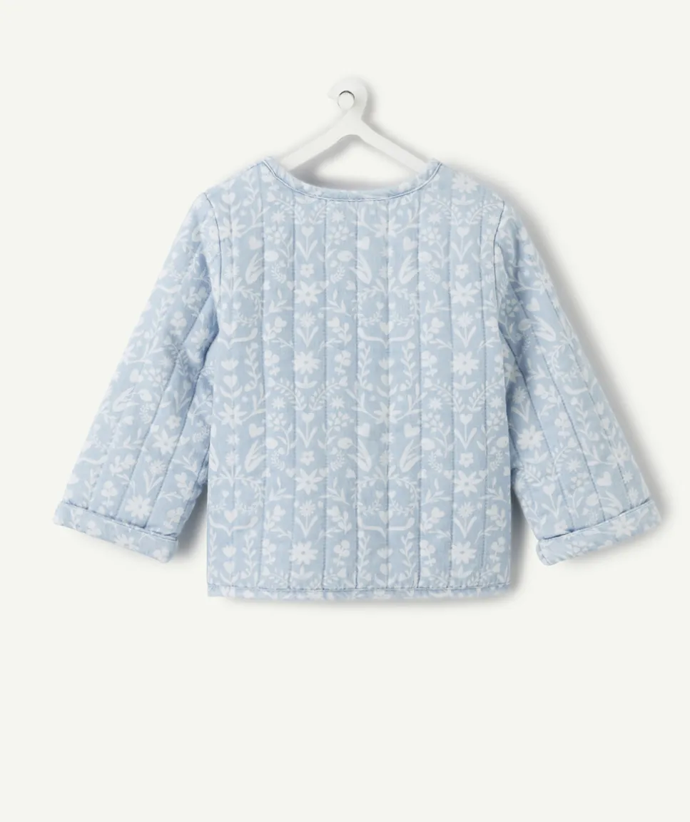 Veste bébé fille coton imprimé bleu
