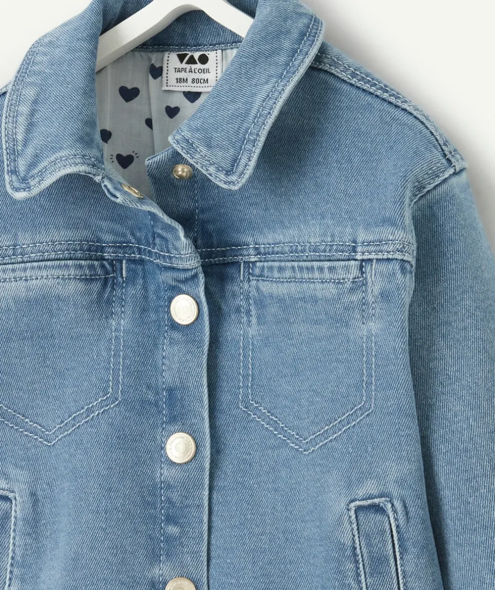 Veste bébé fille en denim bleu clair