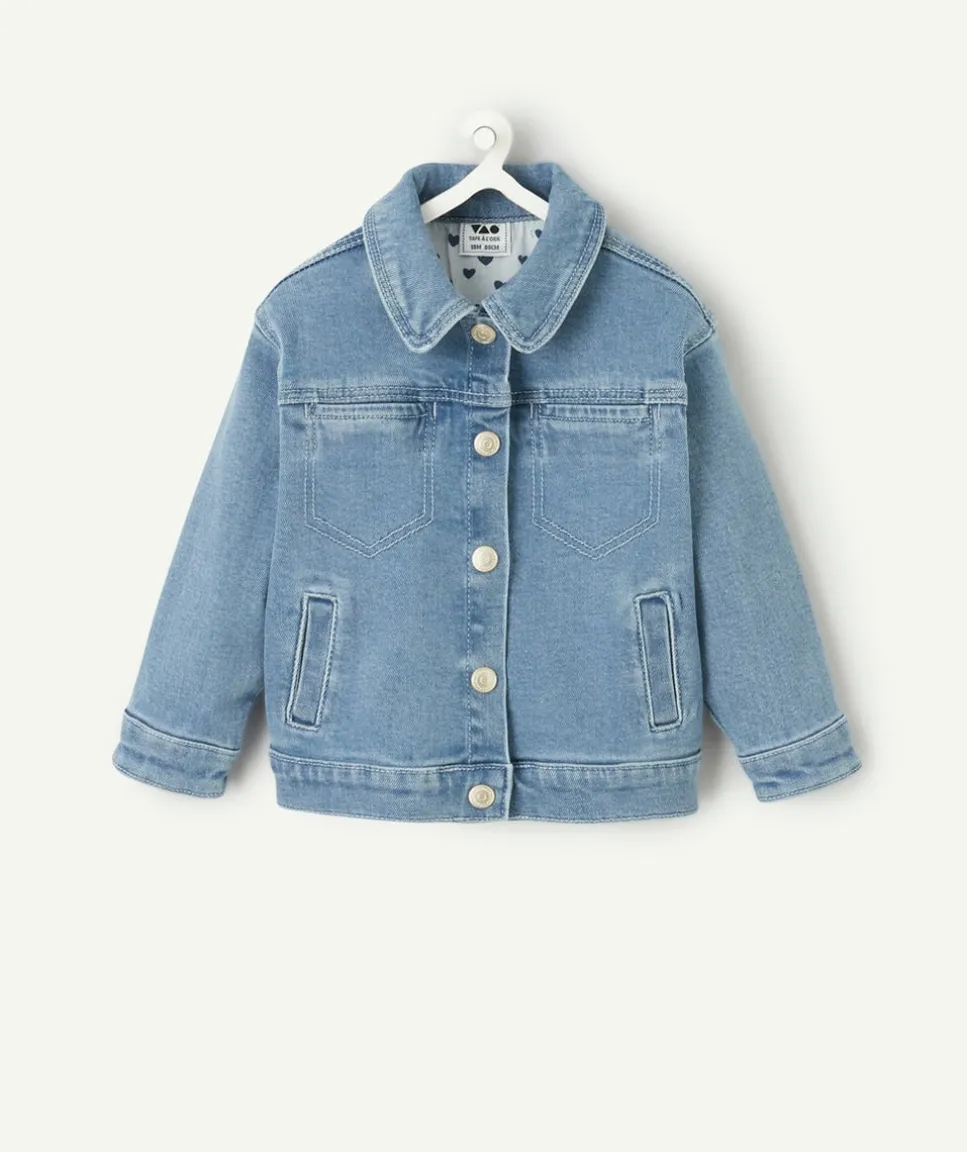 Veste bébé fille en denim bleu clair