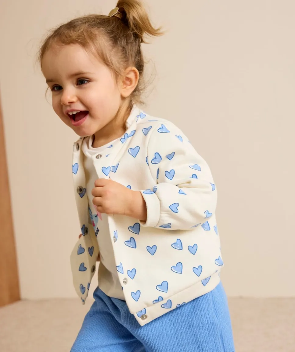 Veste bébé fille imprimé cœur