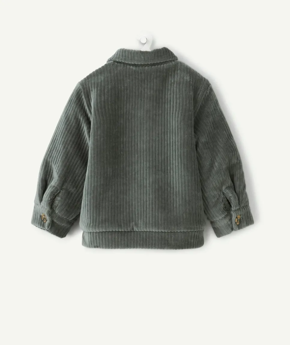 Veste bébé garçon en velours côtelé vert