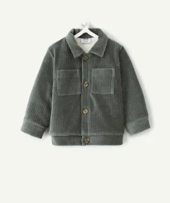 Veste bébé garçon en velours côtelé vert
