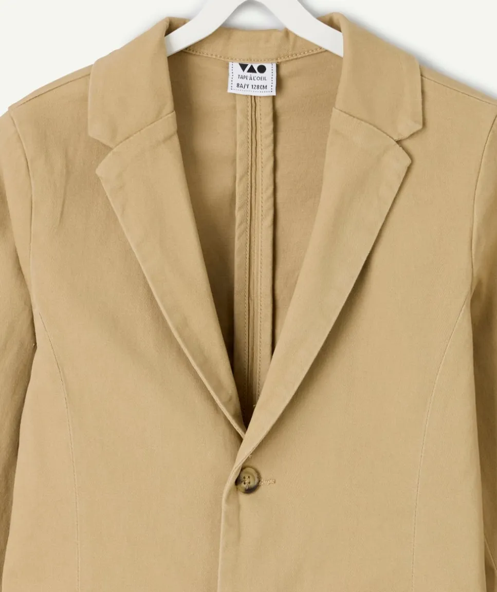 Veste de cérémonie pour garçon beige à boutons