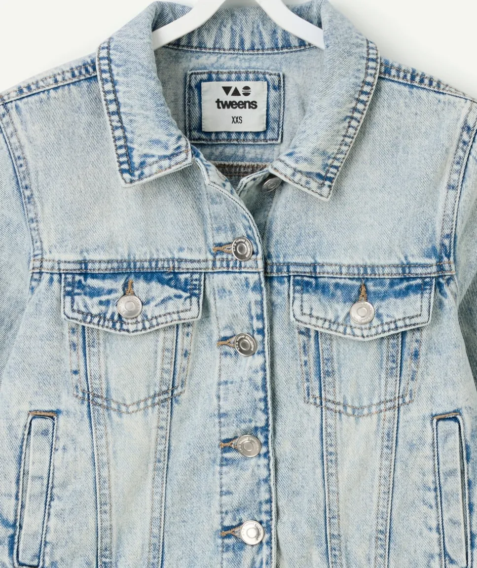 Veste en jean délavée fille