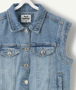 Veste en jean fille sans manches