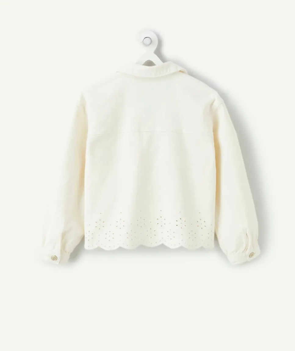 Veste fille écru broderie