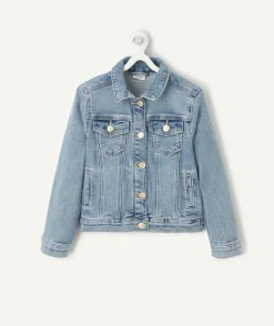 Veste fille en denim bleu lower impact