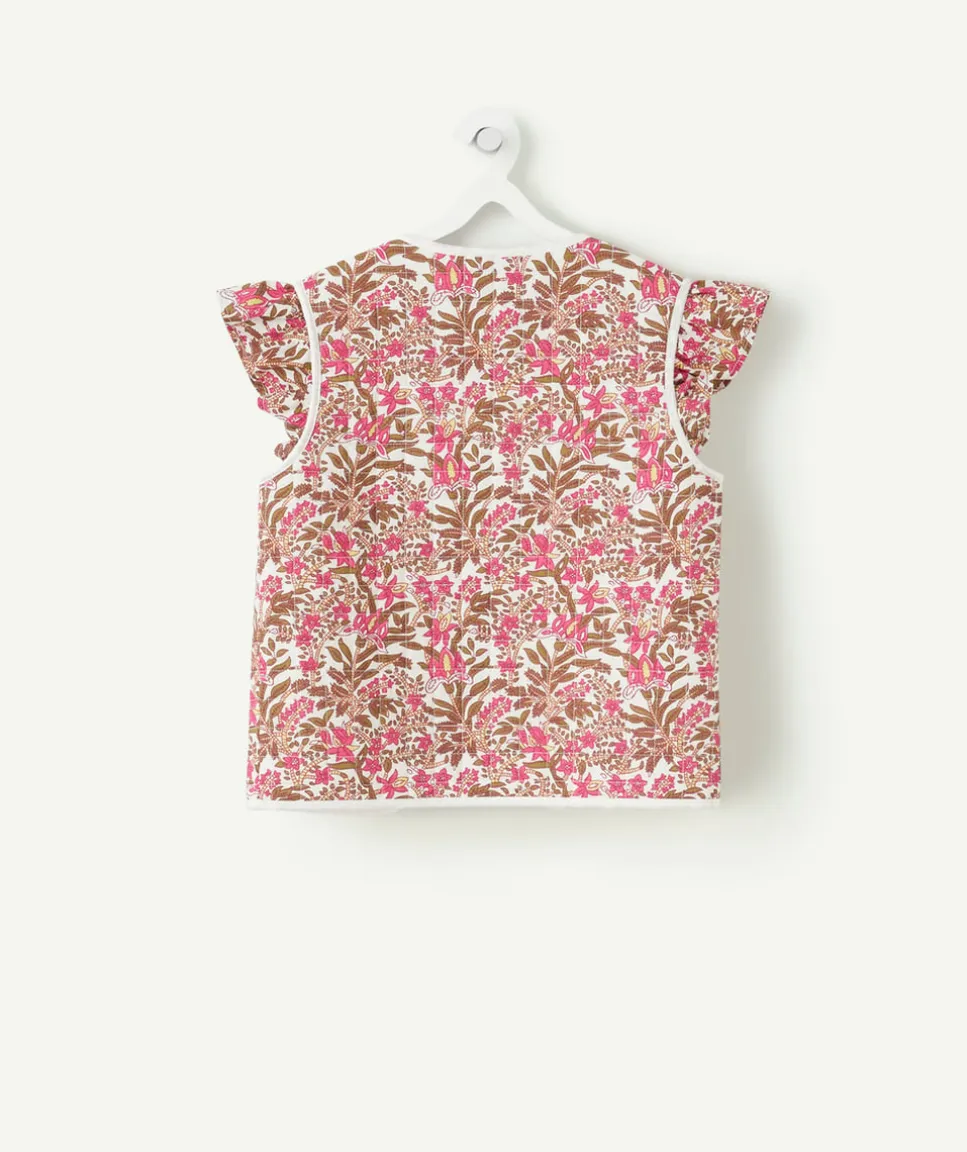 Veste fille imprimé floral sans manches