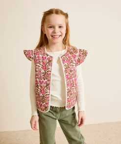 Veste fille imprimé floral sans manches