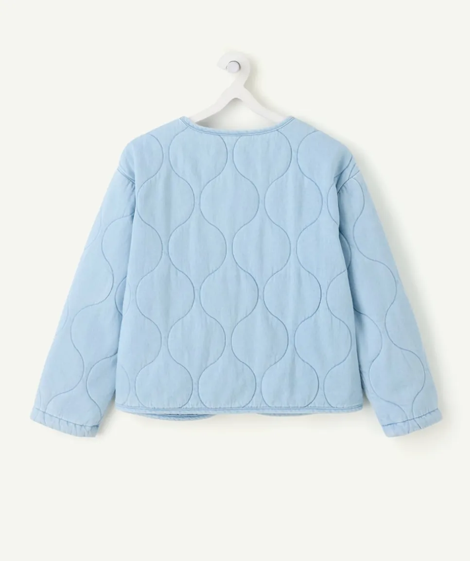 Veste fille matelassée bleu zip