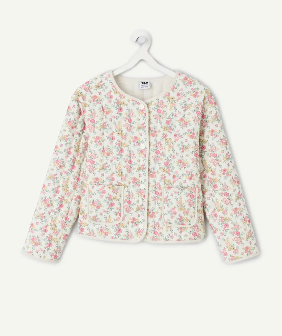 Veste fille matelassée imprimé fleuri