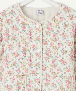 Veste fille matelassée imprimé fleuri
