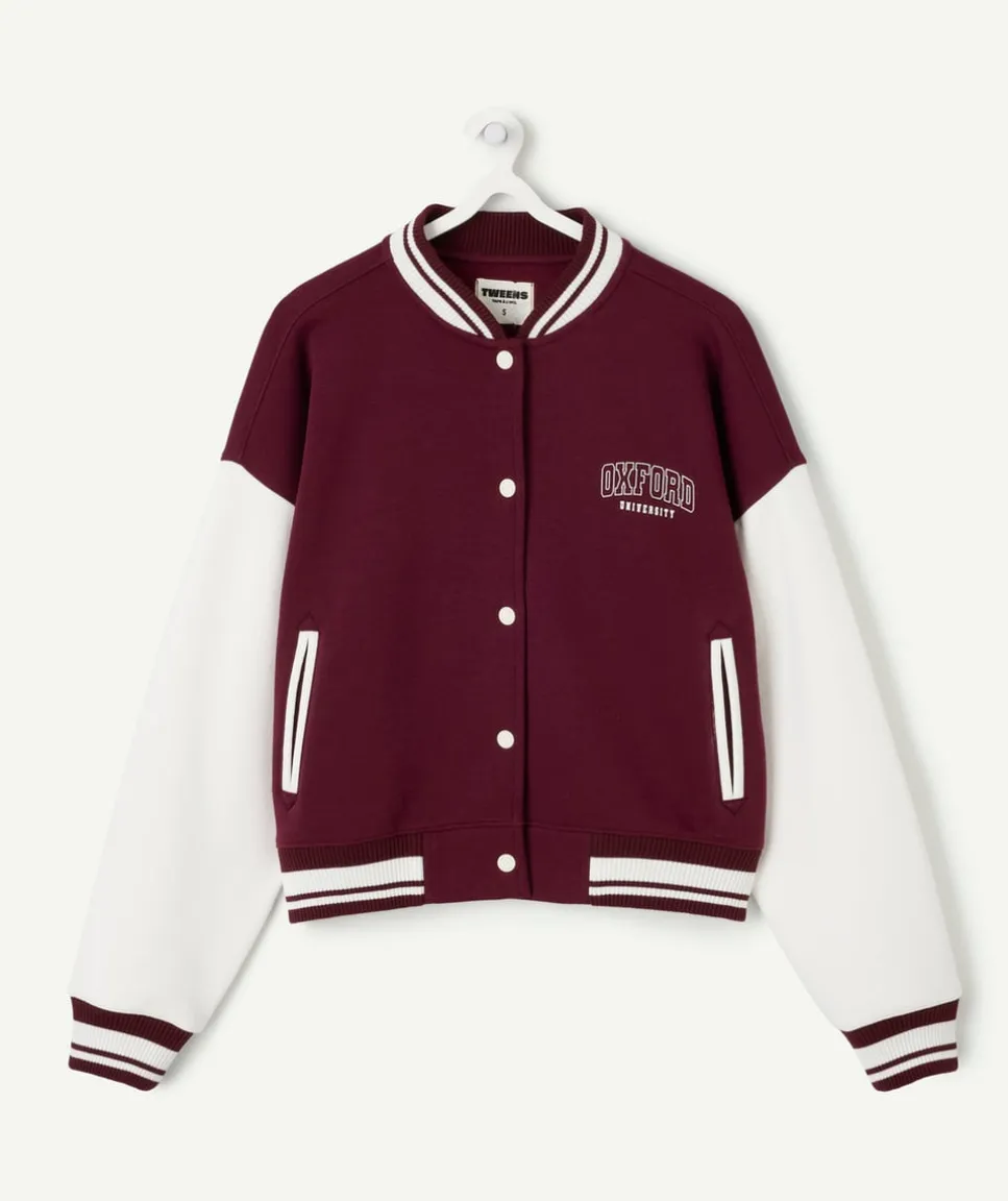 Veste fille teddy bordeaux