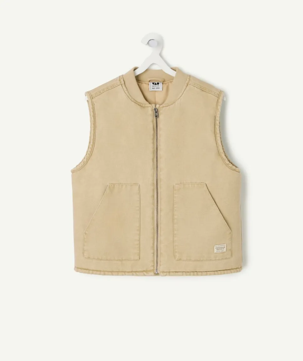 Veste garçon beige zippé