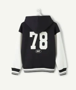 Veste garçon noir imprimé varsity
