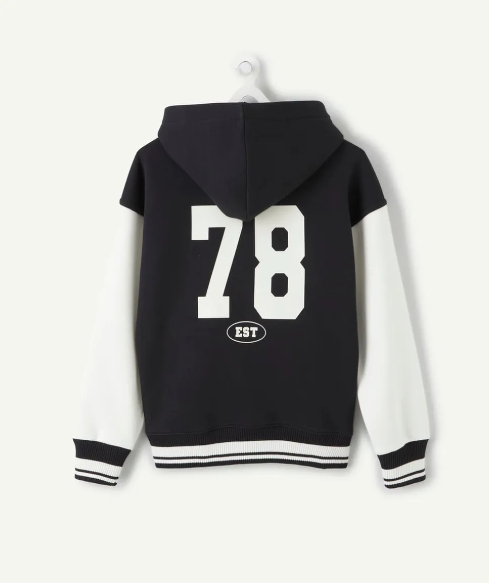Veste garçon noir imprimé varsity