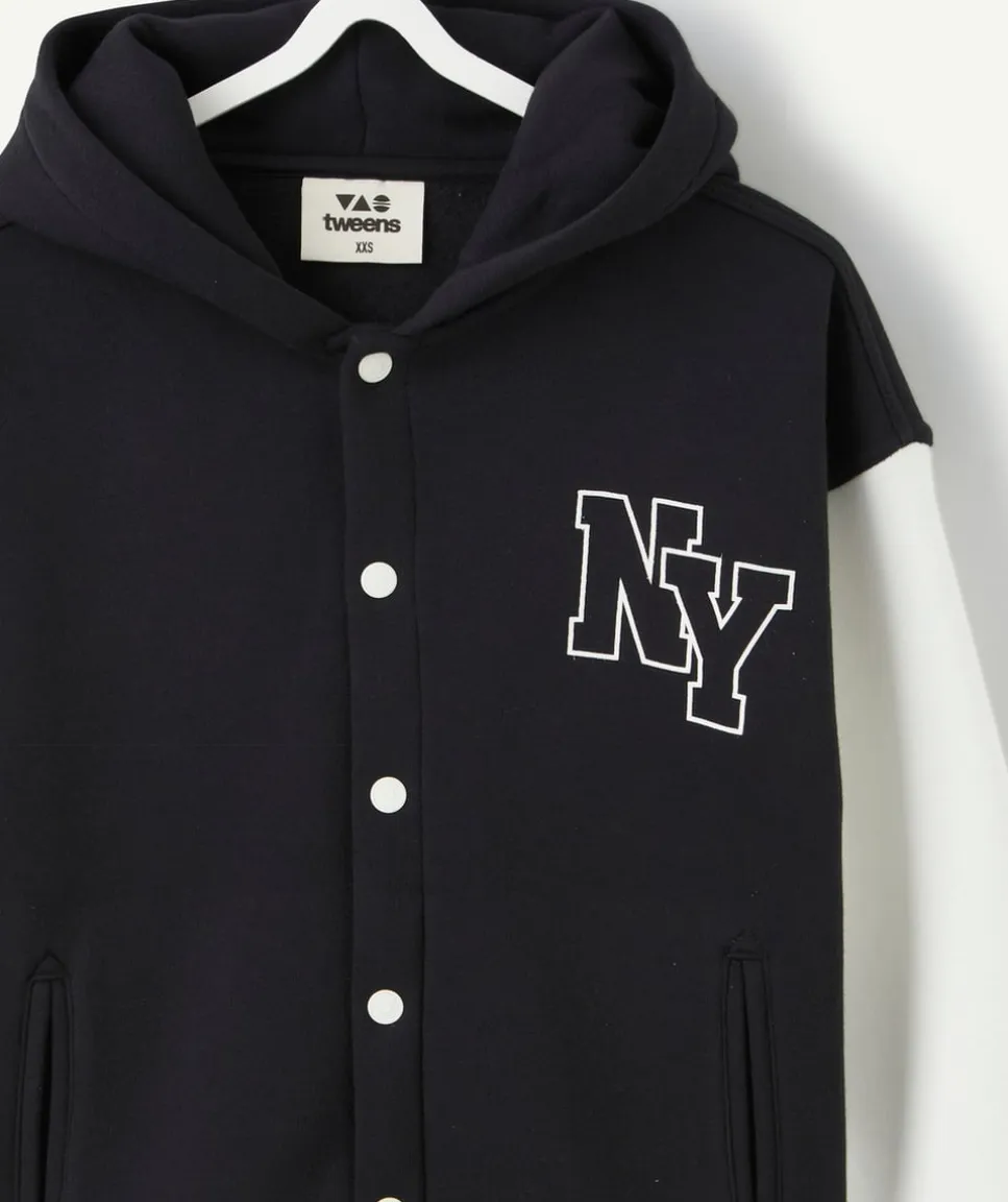 Veste garçon noir imprimé varsity