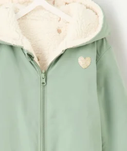 Veste réversible bébé fille vert d'eau