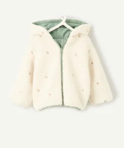 Veste réversible bébé fille vert d'eau