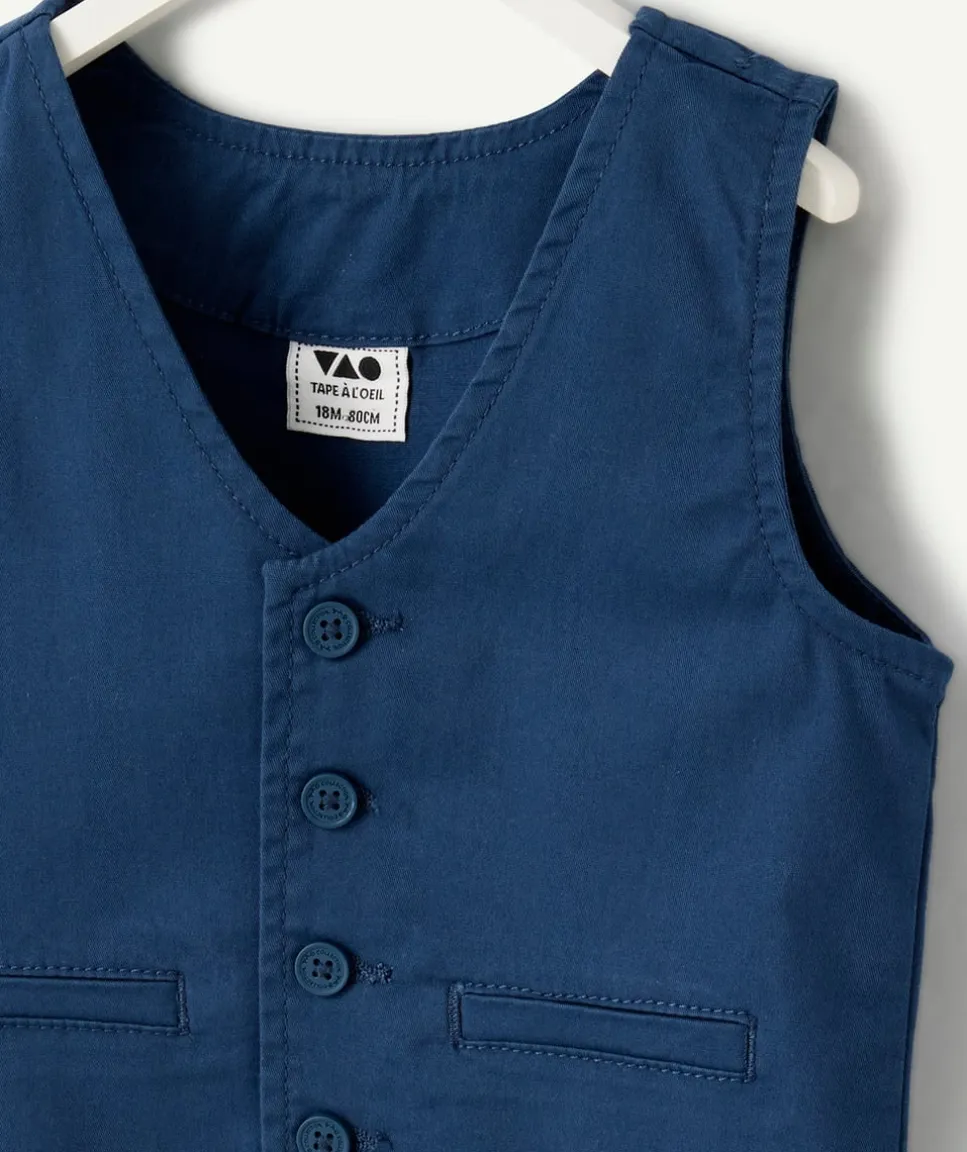 Veste sans manche bébé garçon bleu marine