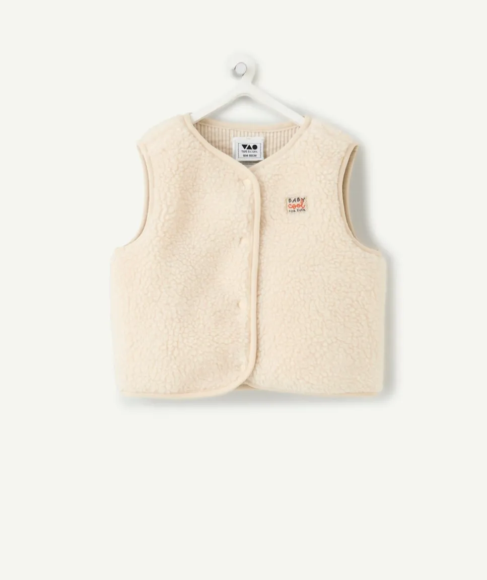 Veste sans manches bébé garçon beige réversible