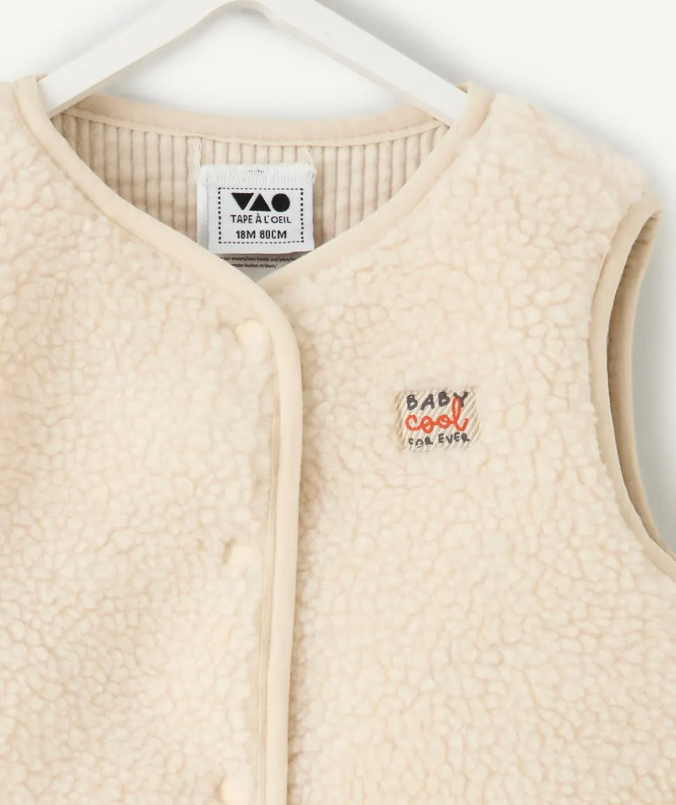 Veste sans manches bébé garçon beige réversible