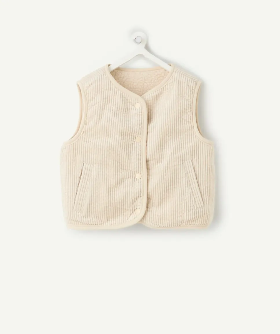 Veste sans manches bébé garçon beige réversible